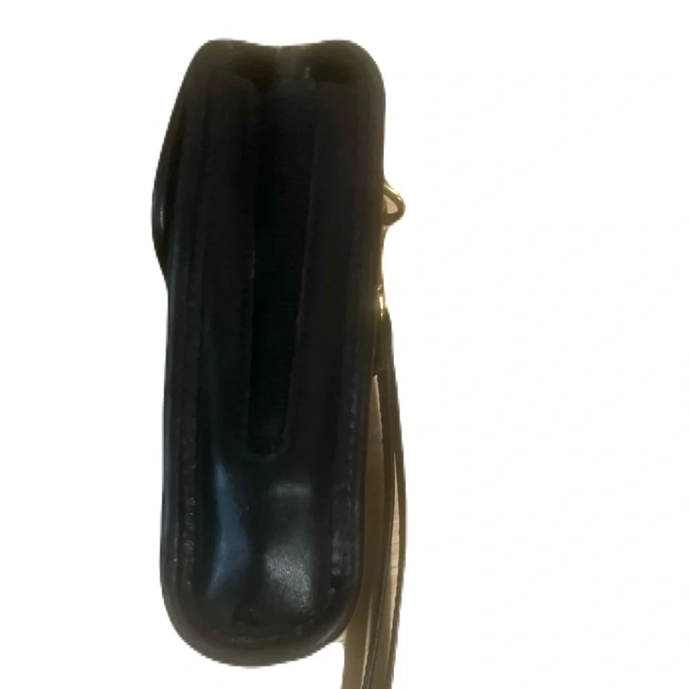 Black Coach Leather Phone Case with Gold Accents